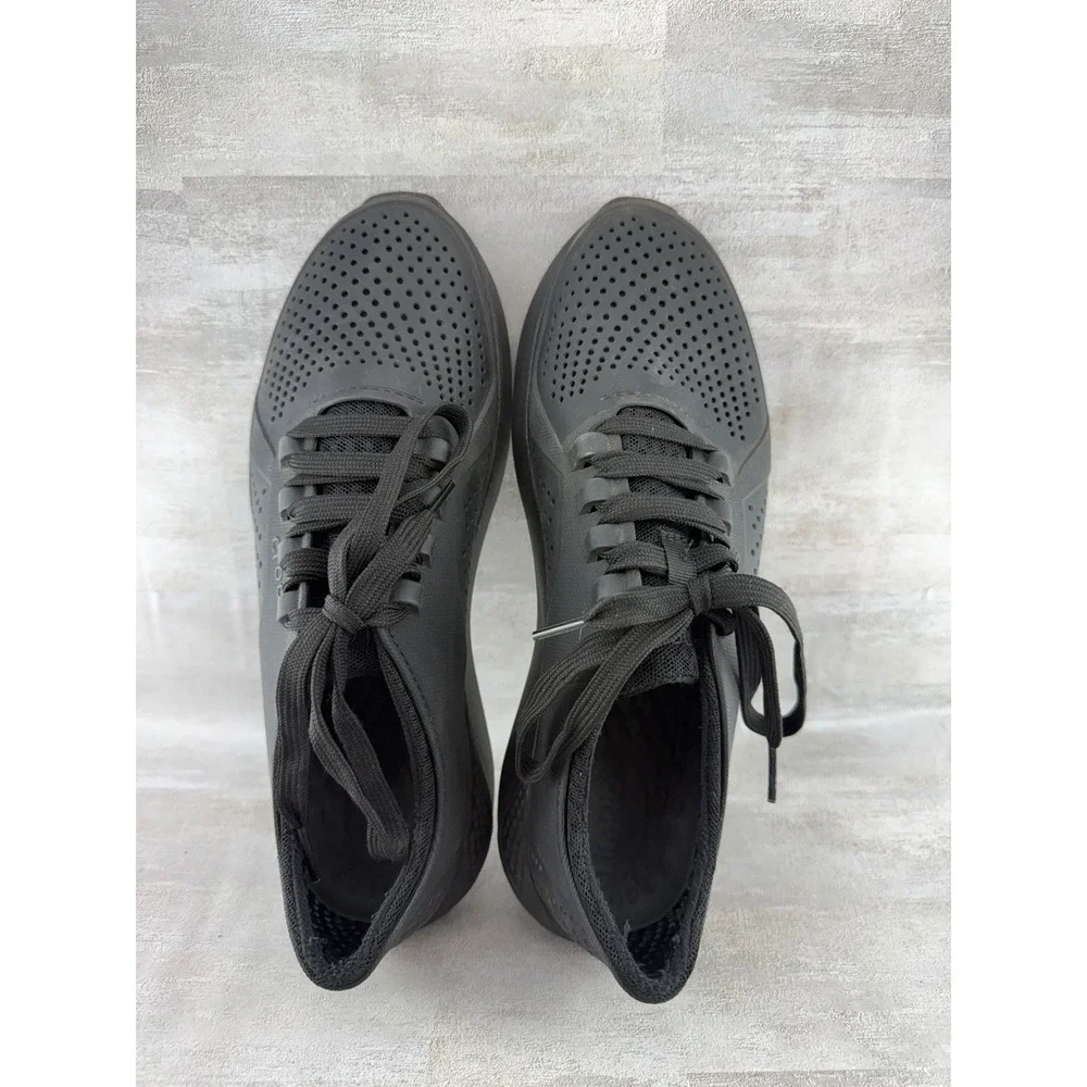 Crocs LiteRide Pacer Men Black Lace Up Sneakers 204967 Size 9